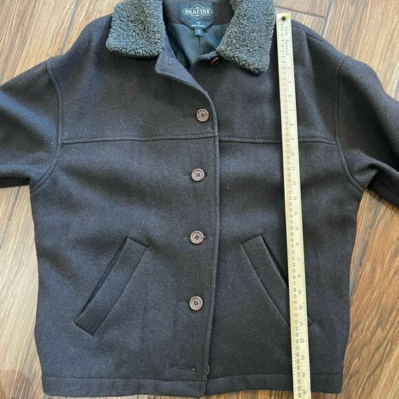 Braeton Small Wool Jacket Sherpa Collar Cuffs Western Mountains Fuzzy Chore Work - Picture 4 of 6